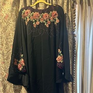 Batwing style Abaya dress with matching scarf.. Abu Dhabi designer Abaya